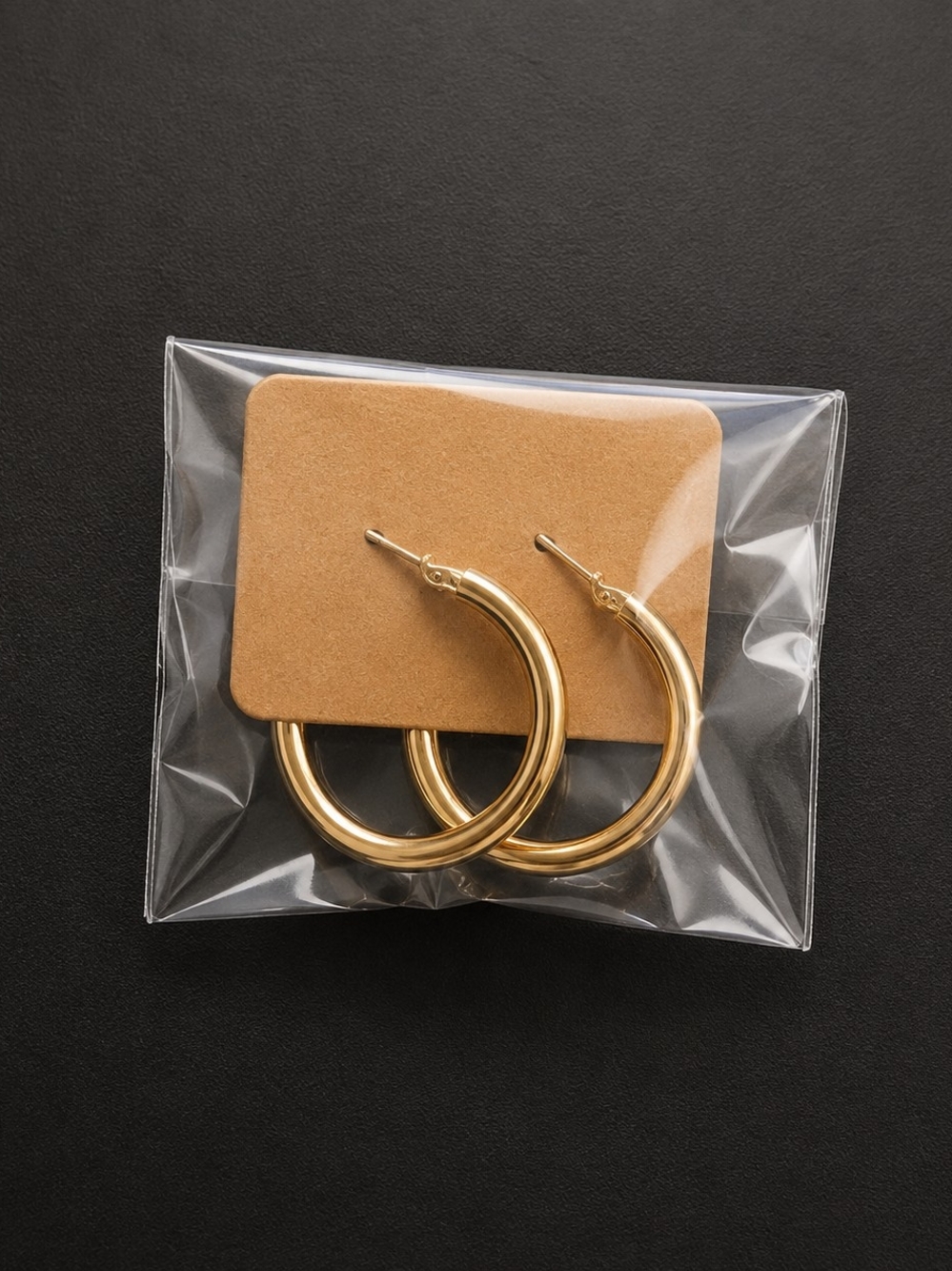 Classic Gold Hoop Earrings for Women - Polished Gold Finish - Picture 5 of 5